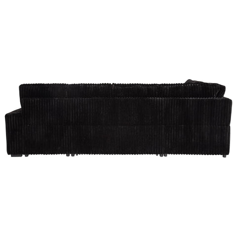 Lazaro Sleeper Sectional Sofa Storage Chaise Black