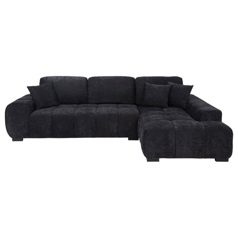 Schwartzman Upholstered Sectional Chaise Sofa Black