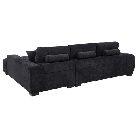 Schwartzman Upholstered Sectional Chaise Sofa Black