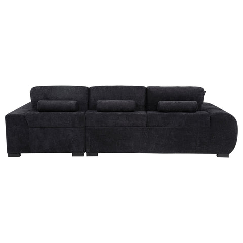 Schwartzman Upholstered Sectional Chaise Sofa Black