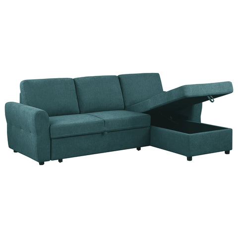 Onslow Upholstered Storage Sleeper Sectional Sofa TealTeal Blue