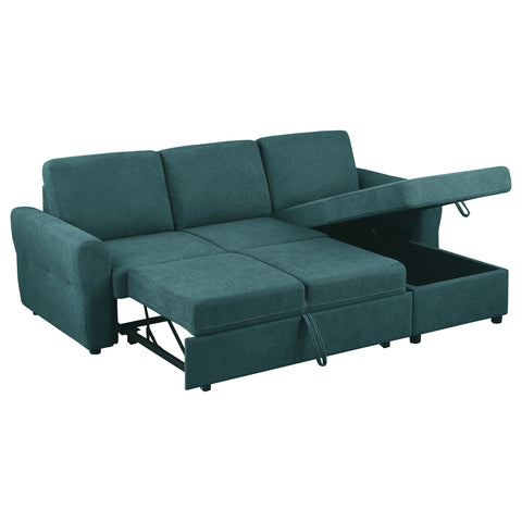 Onslow Upholstered Storage Sleeper Sectional Sofa TealTeal Blue