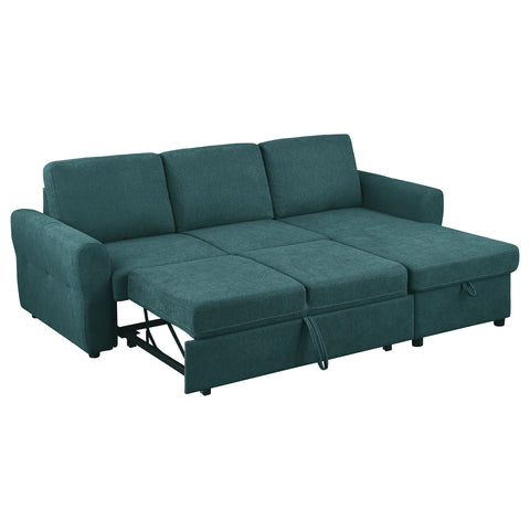 Onslow Upholstered Storage Sleeper Sectional Sofa TealTeal Blue
