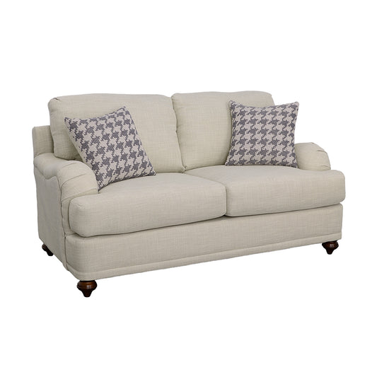 Clint Upholstered English Arm Loveseat Light Grey and BlueLight Grey / Blue