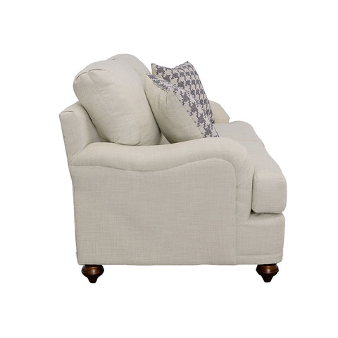 Clint Upholstered English Arm Loveseat Light Grey and BlueLight Grey / Blue