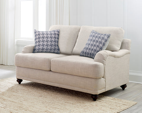 Clint Upholstered English Arm Loveseat Light Grey and BlueLight Grey / Blue