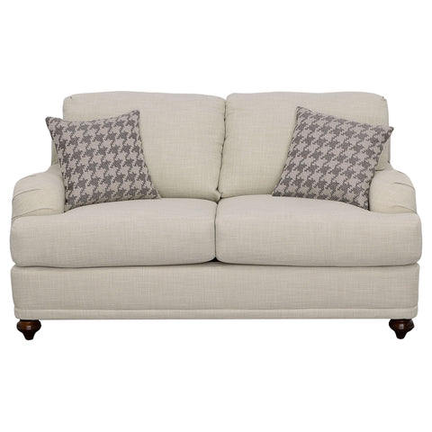 Clint Upholstered English Arm Loveseat Light Grey and GreyLight Grey / Grey