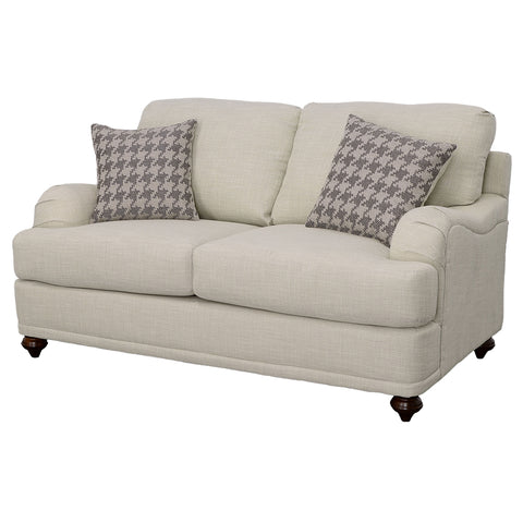 Clint Upholstered English Arm Loveseat Light Grey and GreyLight Grey / Grey