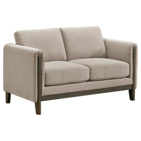 Bowen 2-piece Upholstered Panel Arm Sofa Set Taupe