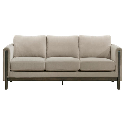 Bowen 3-piece Upholstered Panel Arm Sofa Set Taupe