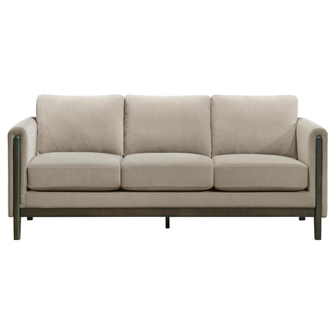 Bowen Fabric Upholstered Panel Arm Sofa Taupe