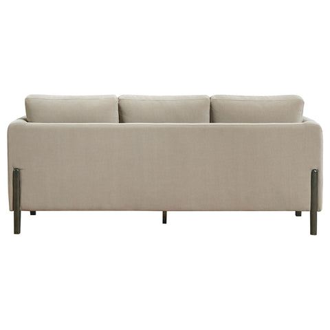 Bowen Fabric Upholstered Panel Arm Sofa Taupe