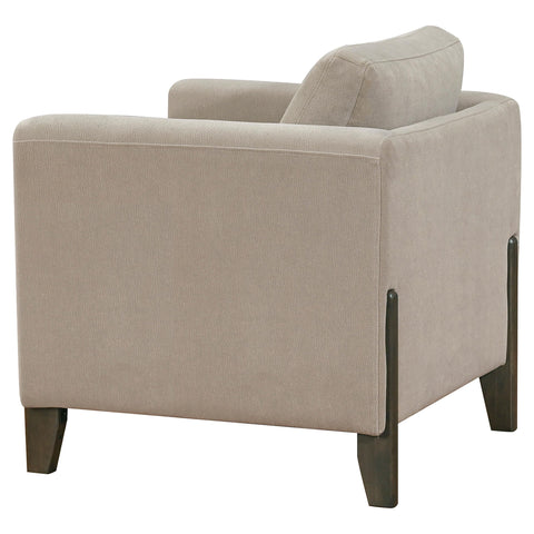 Bowen Fabric Upholstered Panel Arm Accent Chair Taupe