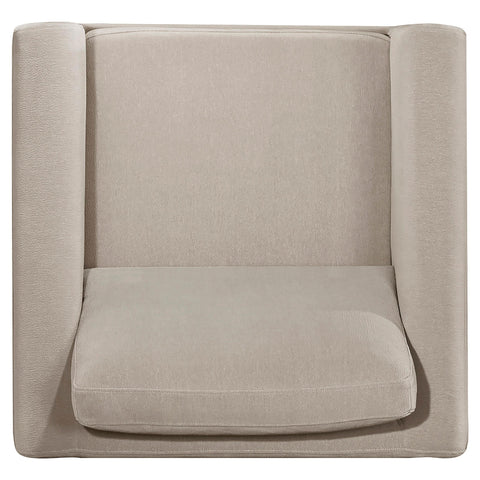 Bowen Fabric Upholstered Panel Arm Accent Chair Taupe
