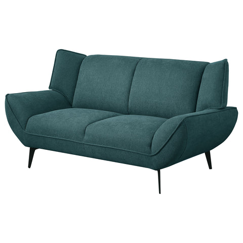 Ollie Upholstered Flared Arm Loveseat Teal BlueTeal Blue