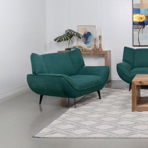 Ollie Upholstered Flared Arm Accent Chair Teal BlueTeal Blue