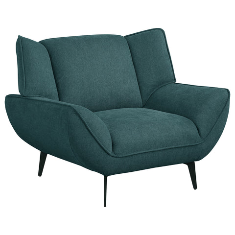 Ollie Upholstered Flared Arm Accent Chair Teal BlueTeal Blue