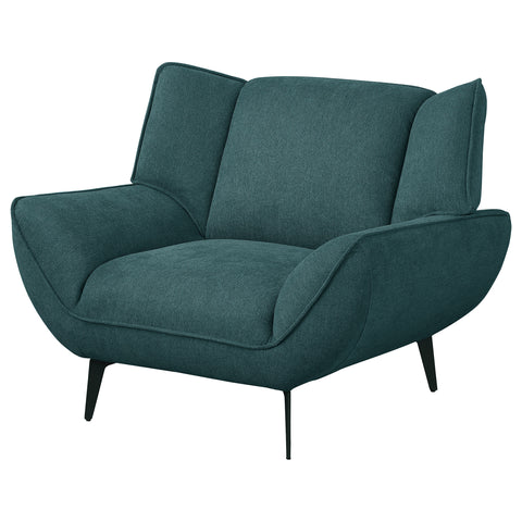 Ollie Upholstered Flared Arm Accent Chair Teal BlueTeal Blue