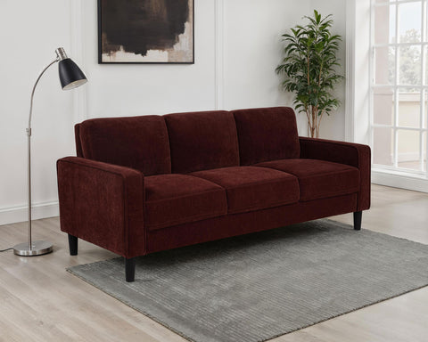 Blaine 77-inch Fabric Upholstered Track Arm Sofa Rust Red
