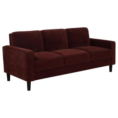 Blaine 77-inch Fabric Upholstered Track Arm Sofa Rust Red