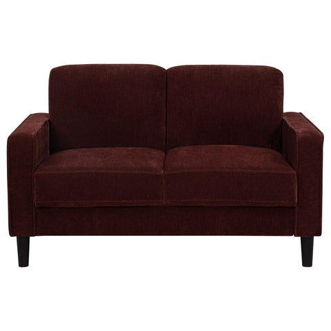 Blaine Fabric Upholstered Track Arm Loveseat Rust Red