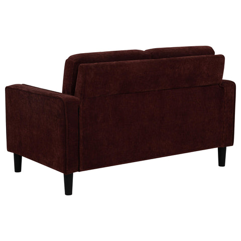 Blaine Fabric Upholstered Track Arm Loveseat Rust Red