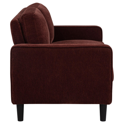 Blaine Fabric Upholstered Track Arm Loveseat Rust Red
