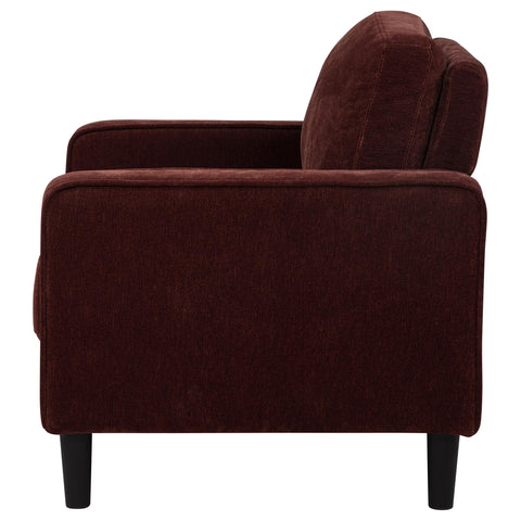 Blaine Fabric Upholstered Track Arm Accent Chair Rust Red