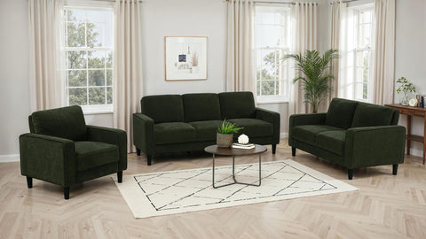 Blaine Fabric Upholstered Track Arm Accent Chair Matcha Green
