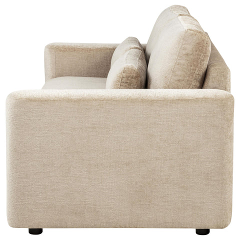 Dorset Chenille Upholstered Track Arm Sofa Camel