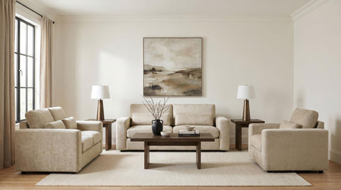 Dorset Chenille Upholstered Track Arm Sofa Camel