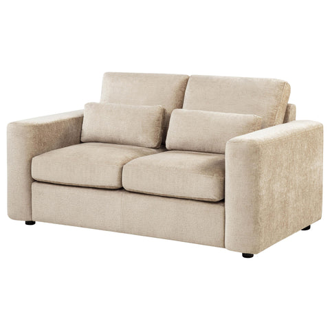 Dorset Chenille Upholstered Track Arm Loveseat Camel