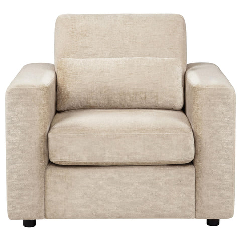 Dorset Chenille Upholstered Track Arm Accent Chair Camel