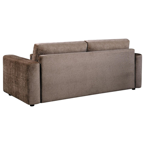 Dorset 2-piece Chenille Upholstered Track Arm Sofa Set Chocolate
