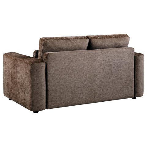 Dorset Chenille Upholstered Track Arm Loveseat Chocolate