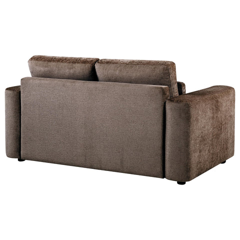 Dorset Chenille Upholstered Track Arm Loveseat Chocolate
