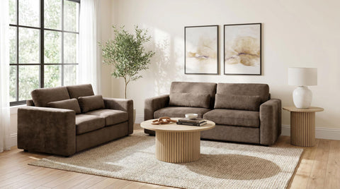 Dorset Chenille Upholstered Track Arm Loveseat Chocolate