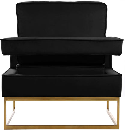 Mila Black Velvet Accent Chair Black