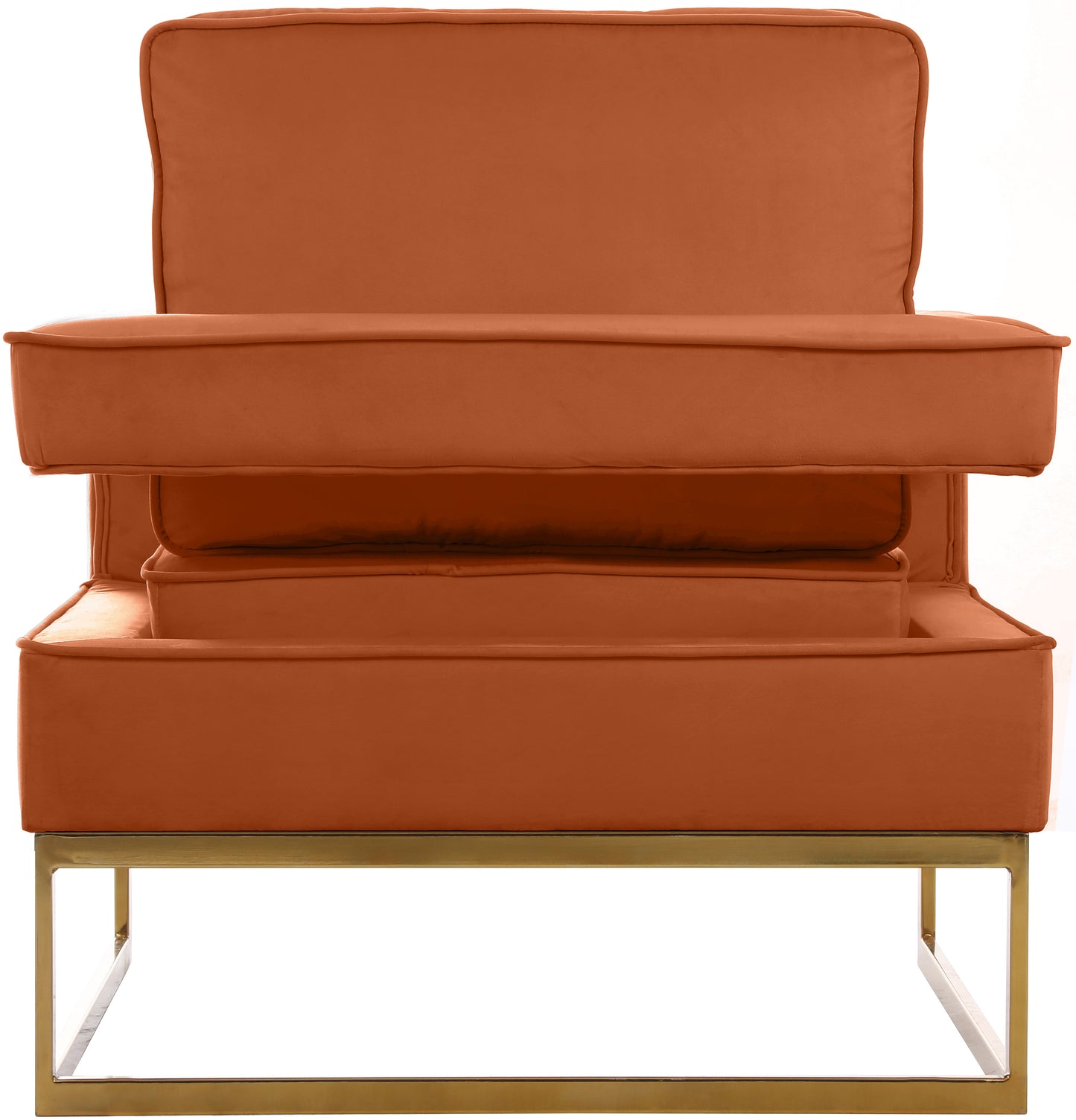 mila cognac velvet accent chair cognac