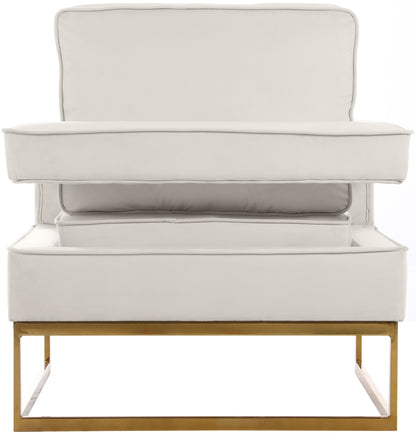 Mila Cream Velvet Accent Chair Cream