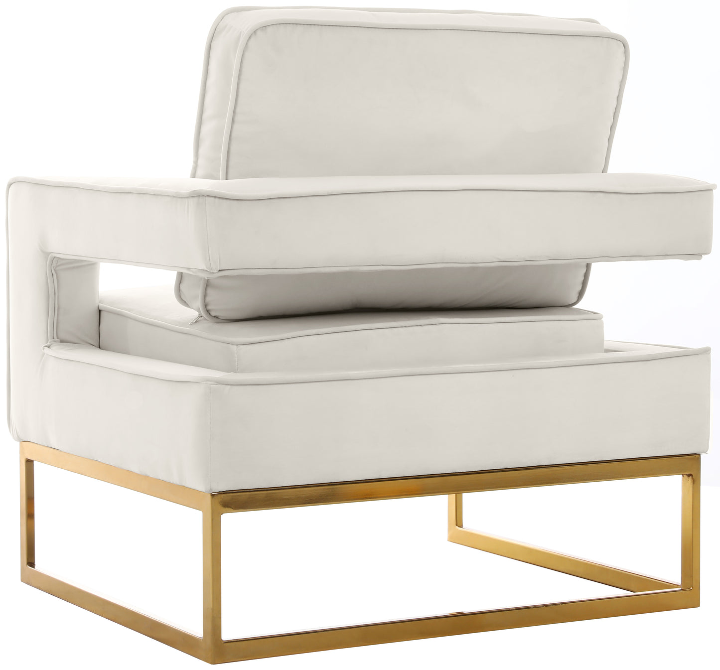 mila cream velvet accent chair cream