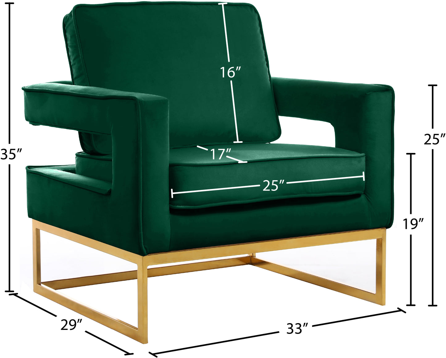 mila green velvet accent chair green