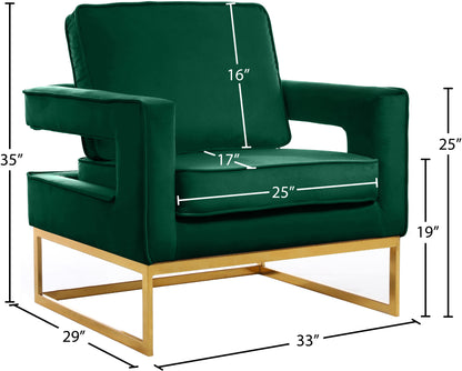 Mila Green Velvet Accent Chair Green