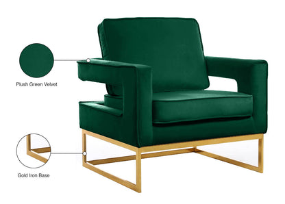 Mila Green Velvet Accent Chair Green