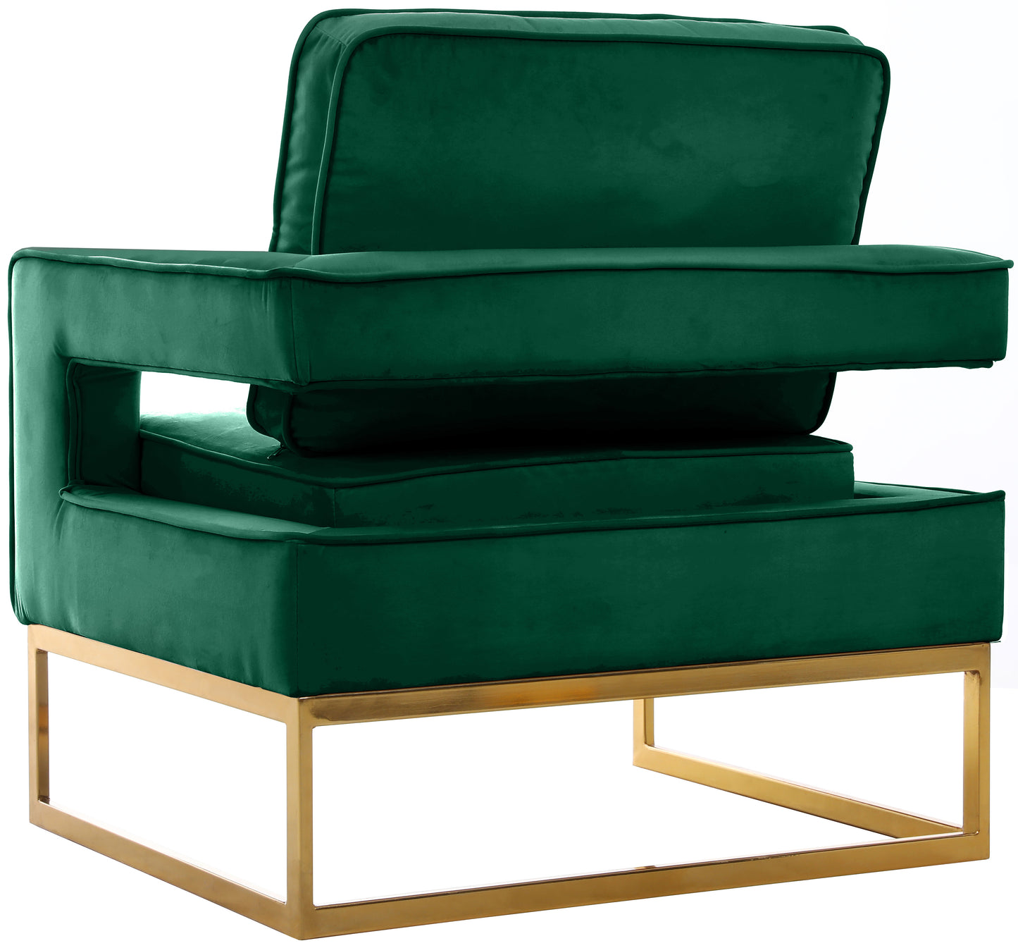 mila green velvet accent chair green