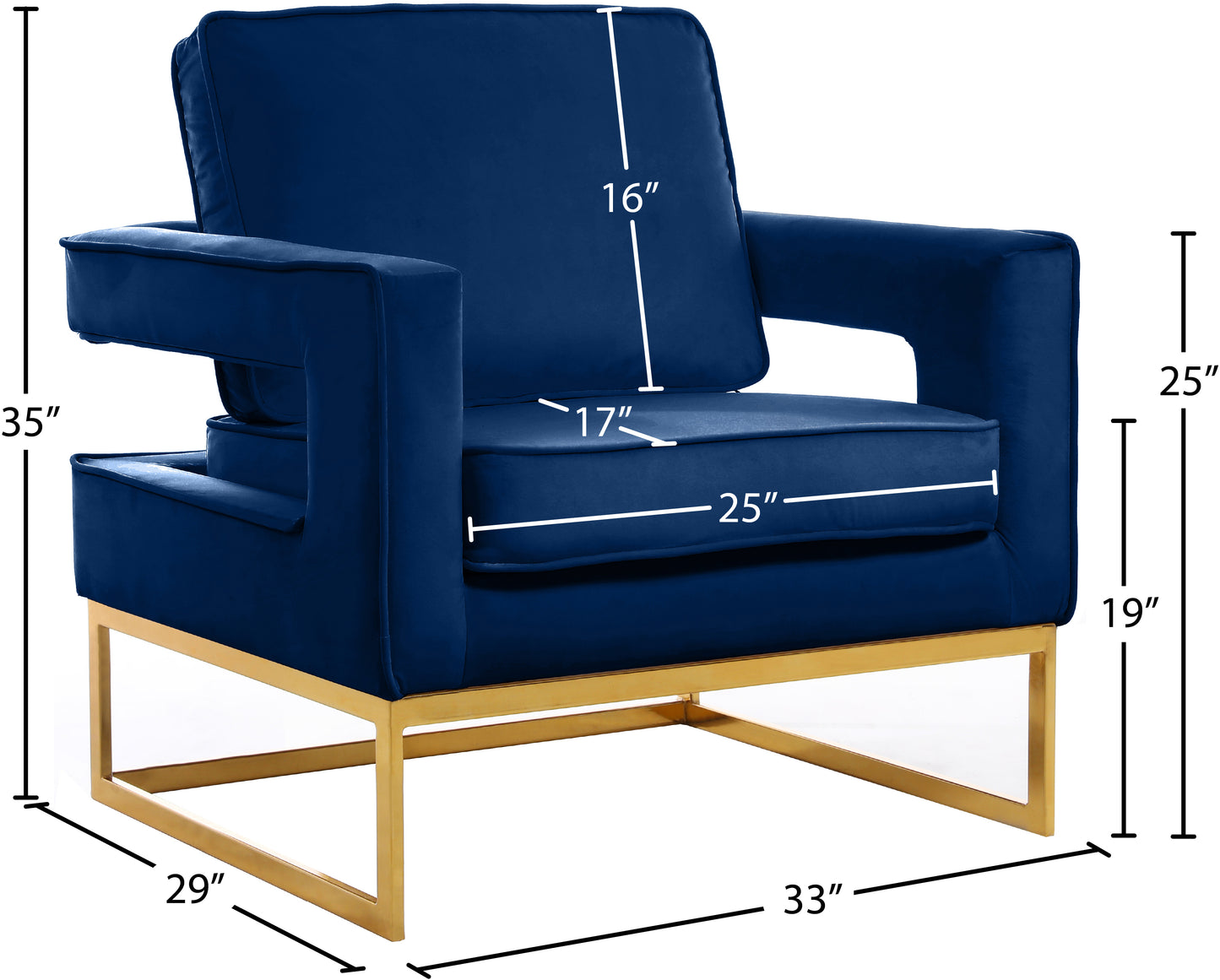 mila navy velvet accent chair navy