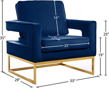 Mila Navy Velvet Accent Chair Navy