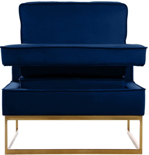 Mila Navy Velvet Accent Chair Navy