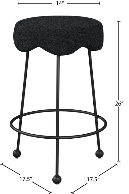 Coco Black Fabric Counter Stool C