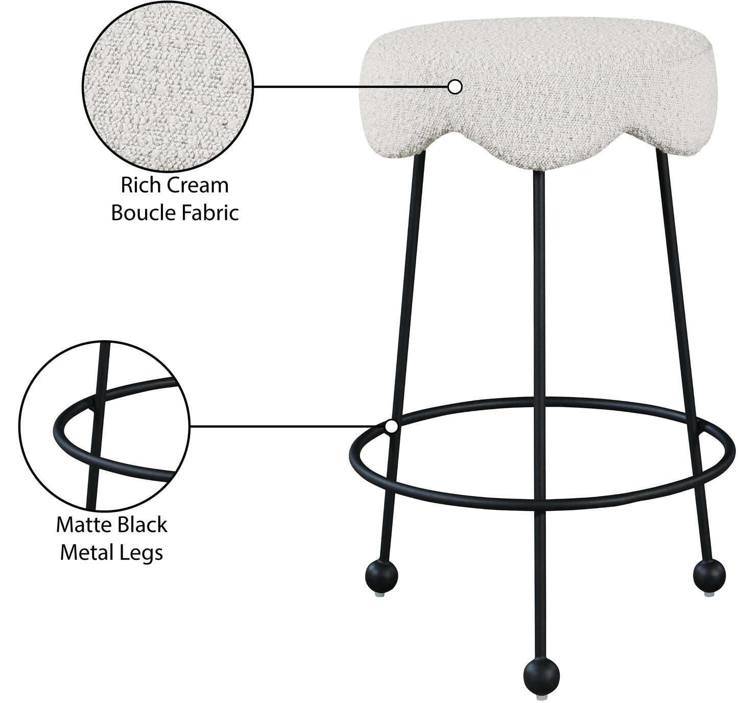 coco cream fabric counter stool c